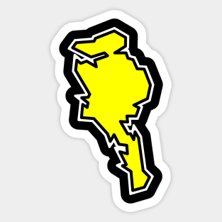 Quadra Island in a Bright Lemon Yellow Flavour - Solid Silhouette - Quadra Island Sticker